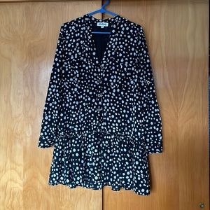 Listicle long sleeve dress with front buttons
